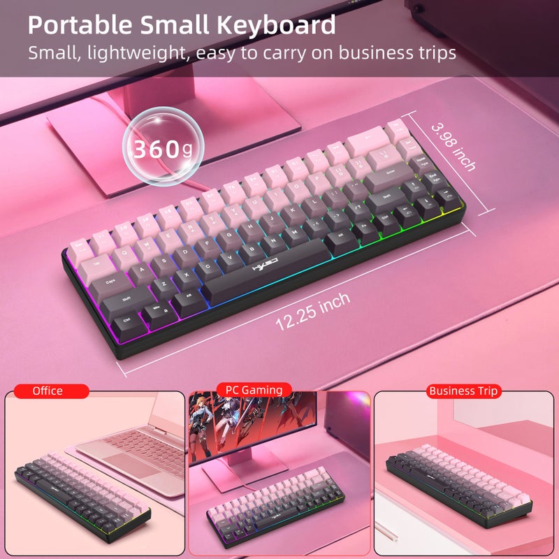 68 Key Gradient Wired Film Keyboard 25 Key Conflict-Free Two-Color Injection Keycap Rgb Backlight - Image 3